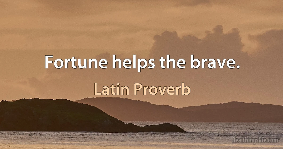 Fortune helps the brave. (Latin Proverb)