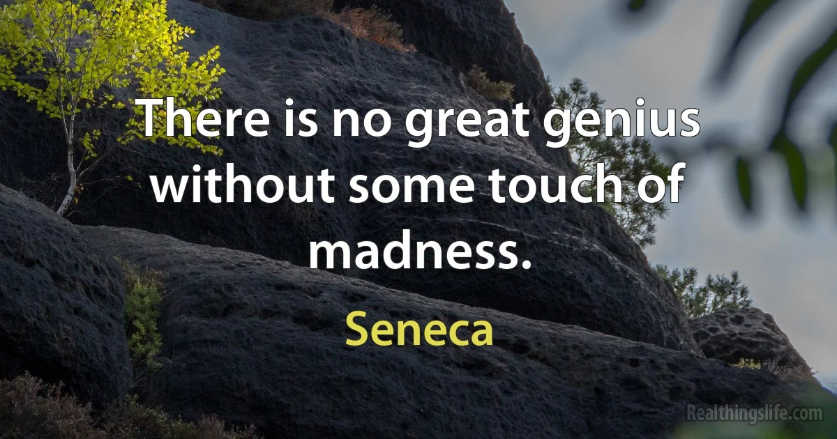 There is no great genius without some touch of madness. (Seneca)