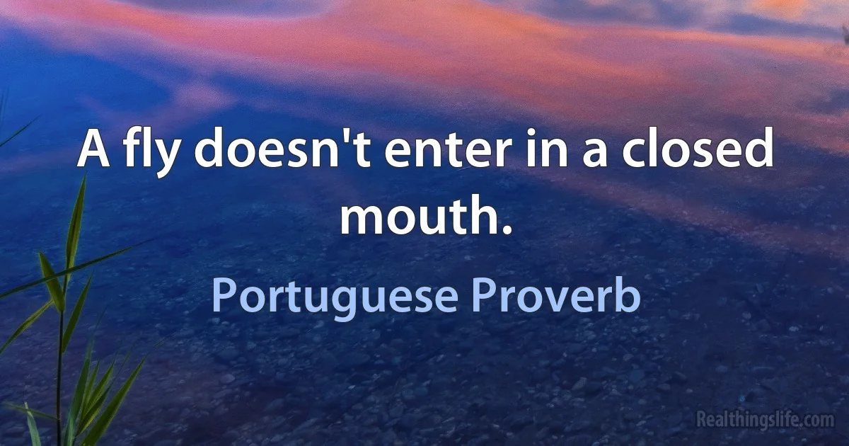 A fly doesn't enter in a closed mouth. (Portuguese Proverb)