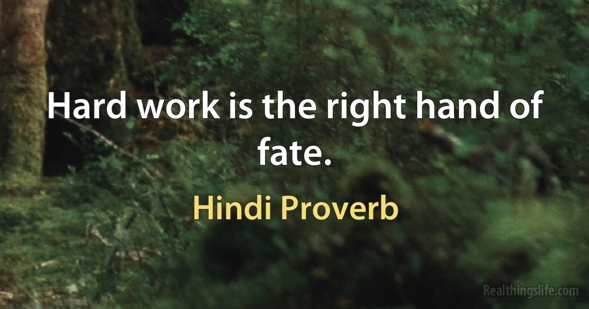 Hard work is the right hand of fate. (Hindi Proverb)