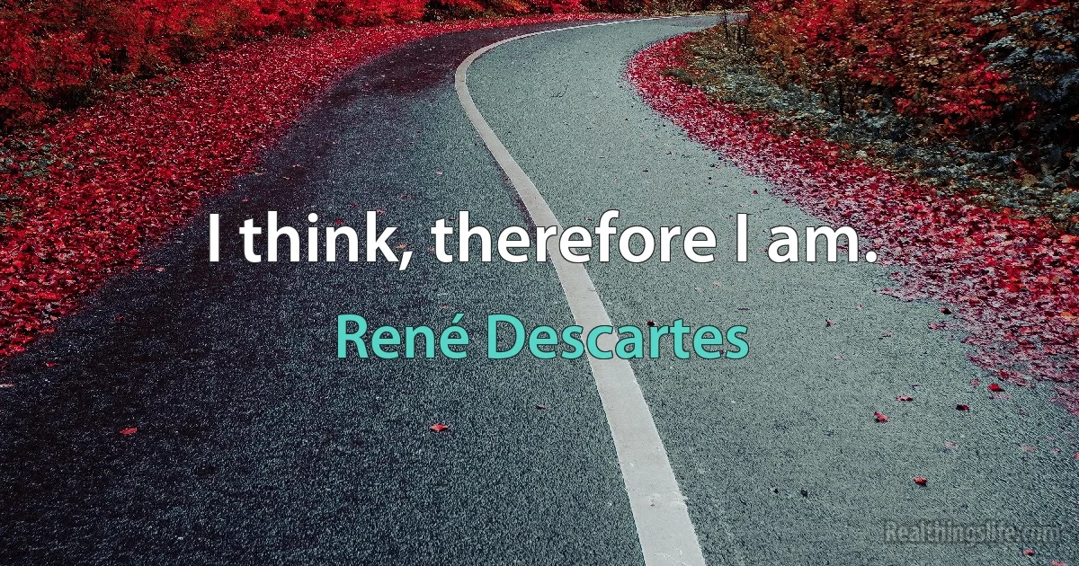 I think, therefore I am. (René Descartes)