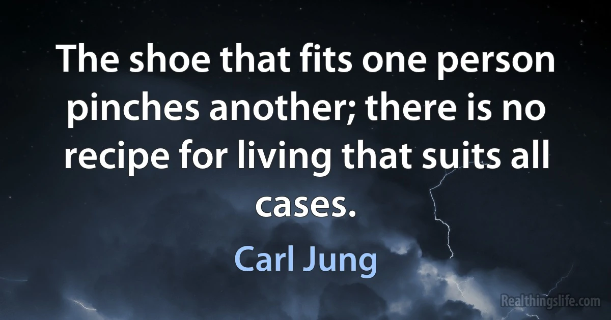 The shoe that fits one person pinches another; there is no recipe for living that suits all cases. ()