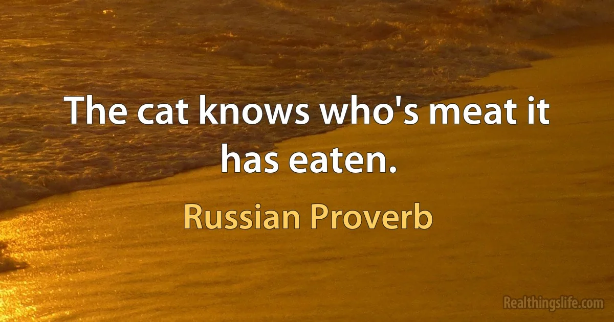 The cat knows who's meat it has eaten. (Russian Proverb)