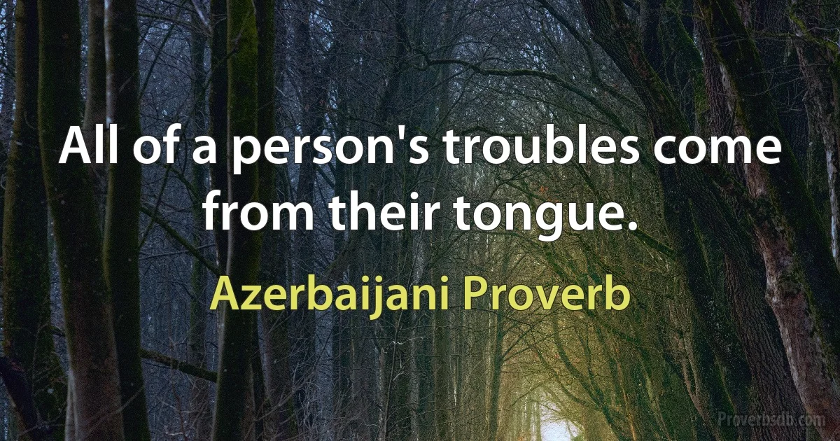 All of a person's troubles come from their tongue. (Azerbaijani Proverb)